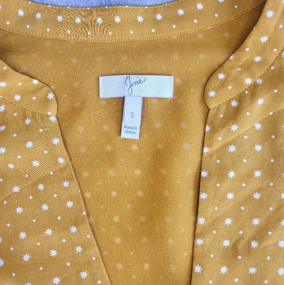 Joie Korina Star Printed Long Sleeve Blouse Women's Small Yellow As Seen On - Picture 9 of 11